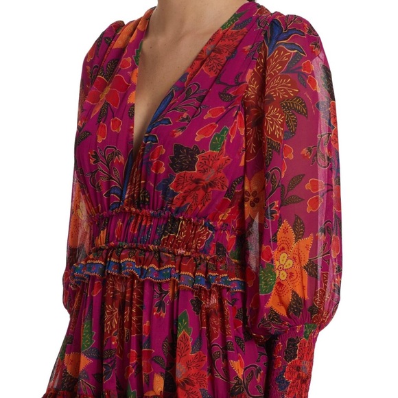 NWT Farm Rio Tropical Tapestry Long-Sleeve Minidress Size S - Picture 4 of 15